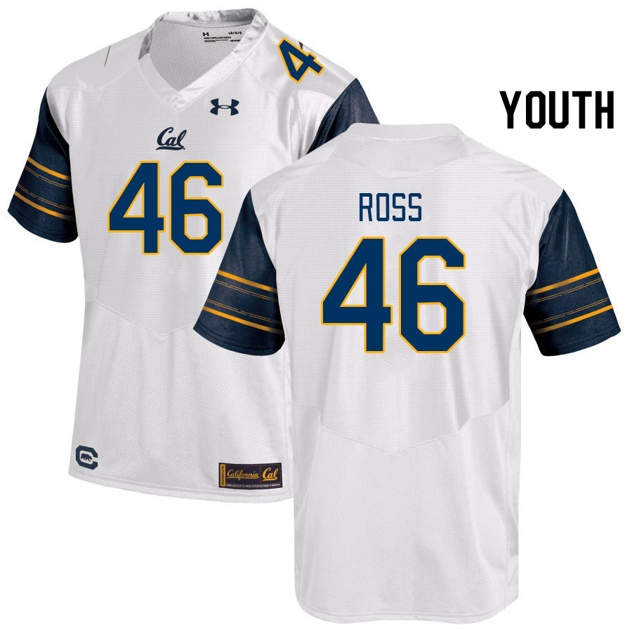 Youth #46 Sam Ross California Golden Bears College Football Jerseys Stitched Sale-White - Click Image to Close